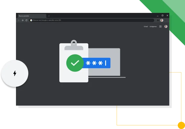 Ventana del navegador Chrome en modo oscuro donde se muestra el icono de productividad de Google.