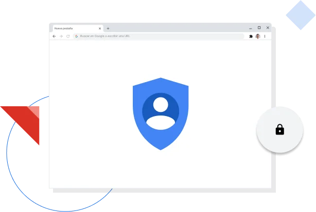 Ventana del navegador Chrome donde se muestra el icono de privacidad de Google.