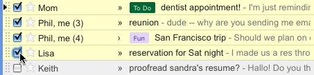 Shift-click to quickly select multiple messages.