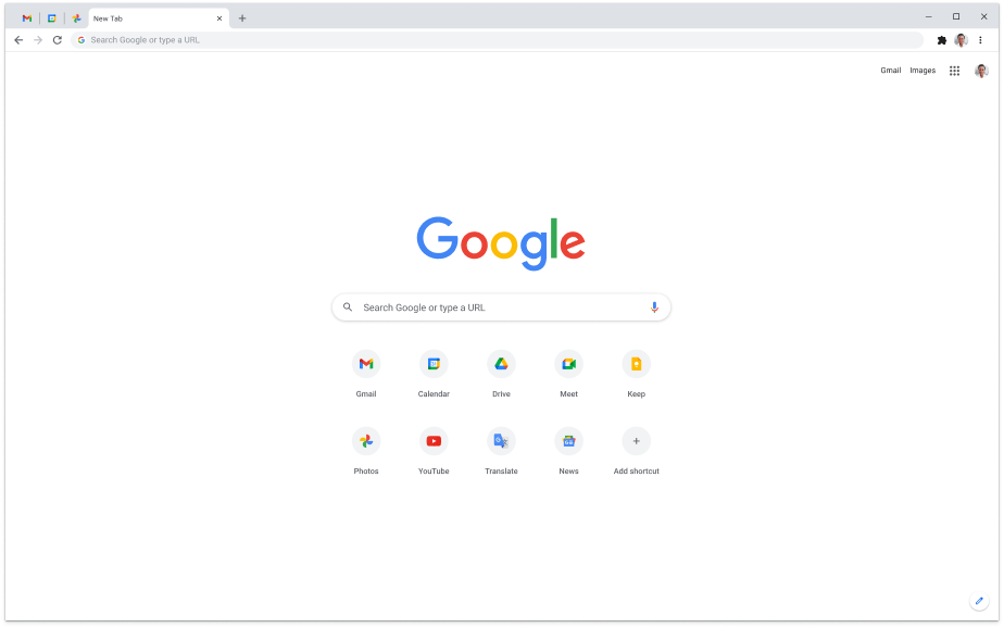 Portàtil que mostra la pàgina d'inici de Google.com.