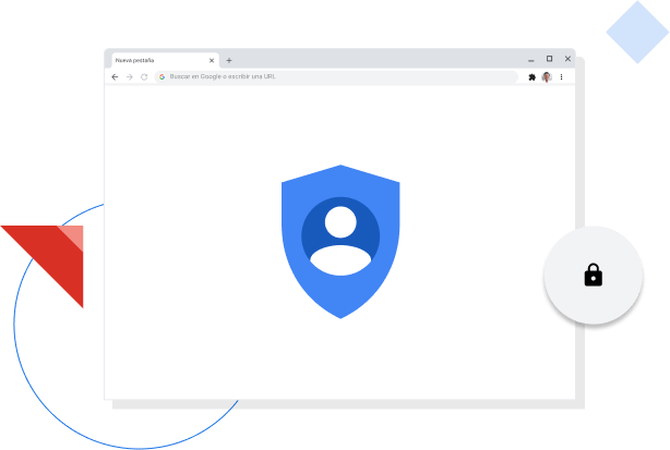 Ventana del navegador Chrome donde se muestra el icono de privacidad de Google.