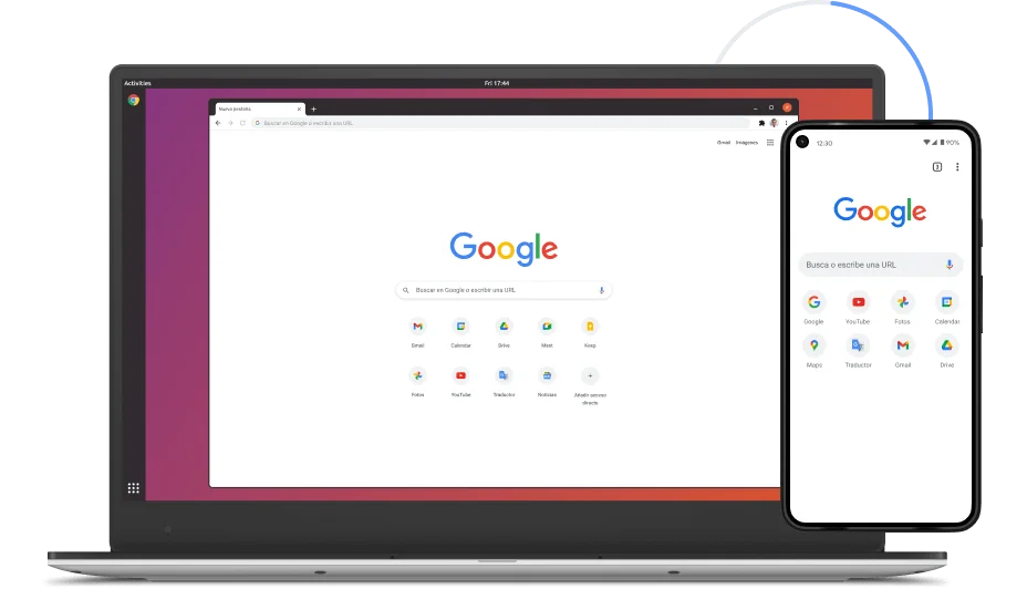 Imagen de Google Chrome en ordenadores y dispositivos móviles