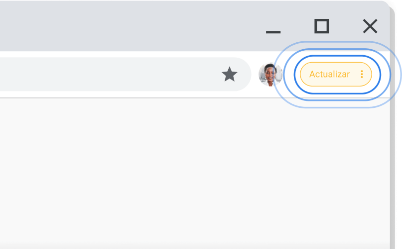 Aplicar una actualización pendiente Interfaz de Chrome donde se avisa de que hay una actualización pendiente