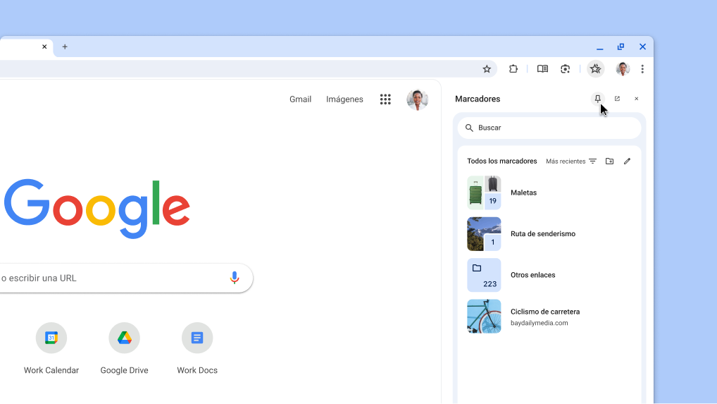 Fijar un panel lateral de Chrome a la barra de herramientas