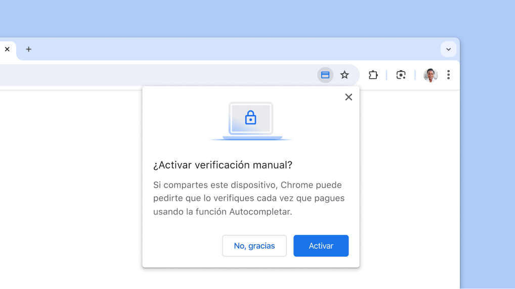 Activa la verificación manual para autocompletar pagos.