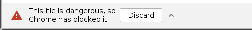 This file is malicious, and Chrome has blocked it.