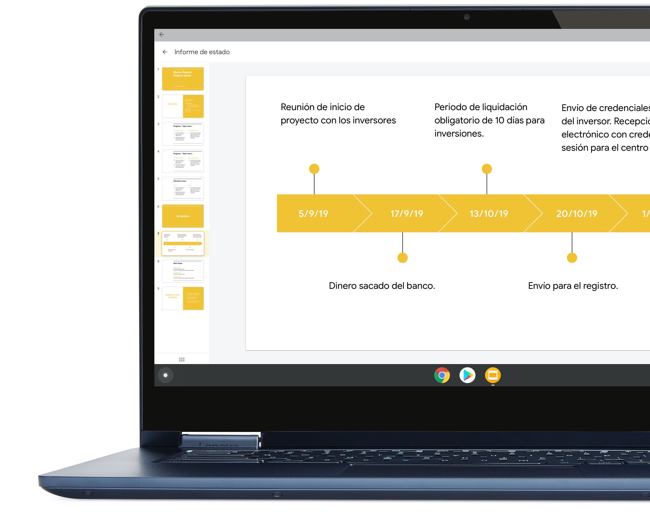 Chrome OS te ayuda a hacer de todo. Por ejemplo, puedes crear un calendario de proyecto que le encantará a tu jefe.