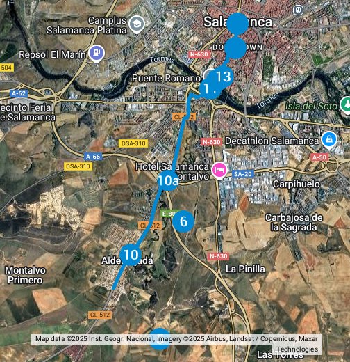 Salamanca Itinerario 2 La Vía de La Plata en Salamanca Google My Maps