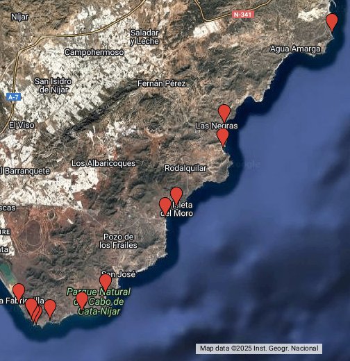 Cabo de Gata Google My Maps